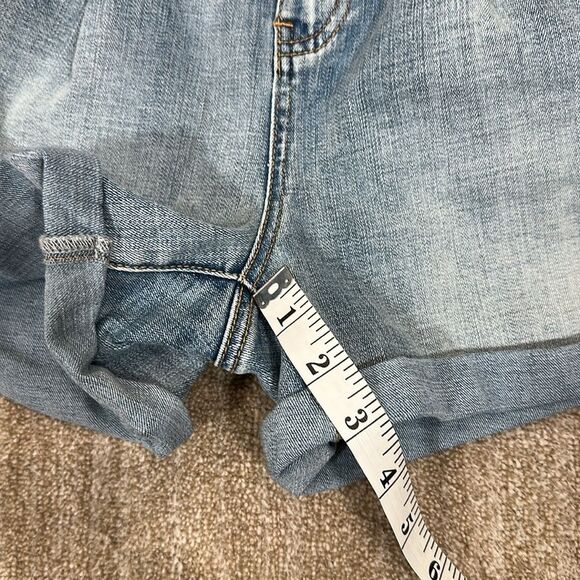 Chelsea & Violet Cuffed Hem Tie Waist Bow Pleated Denim Jean Shorts Women 27 - Picture 5 of 8